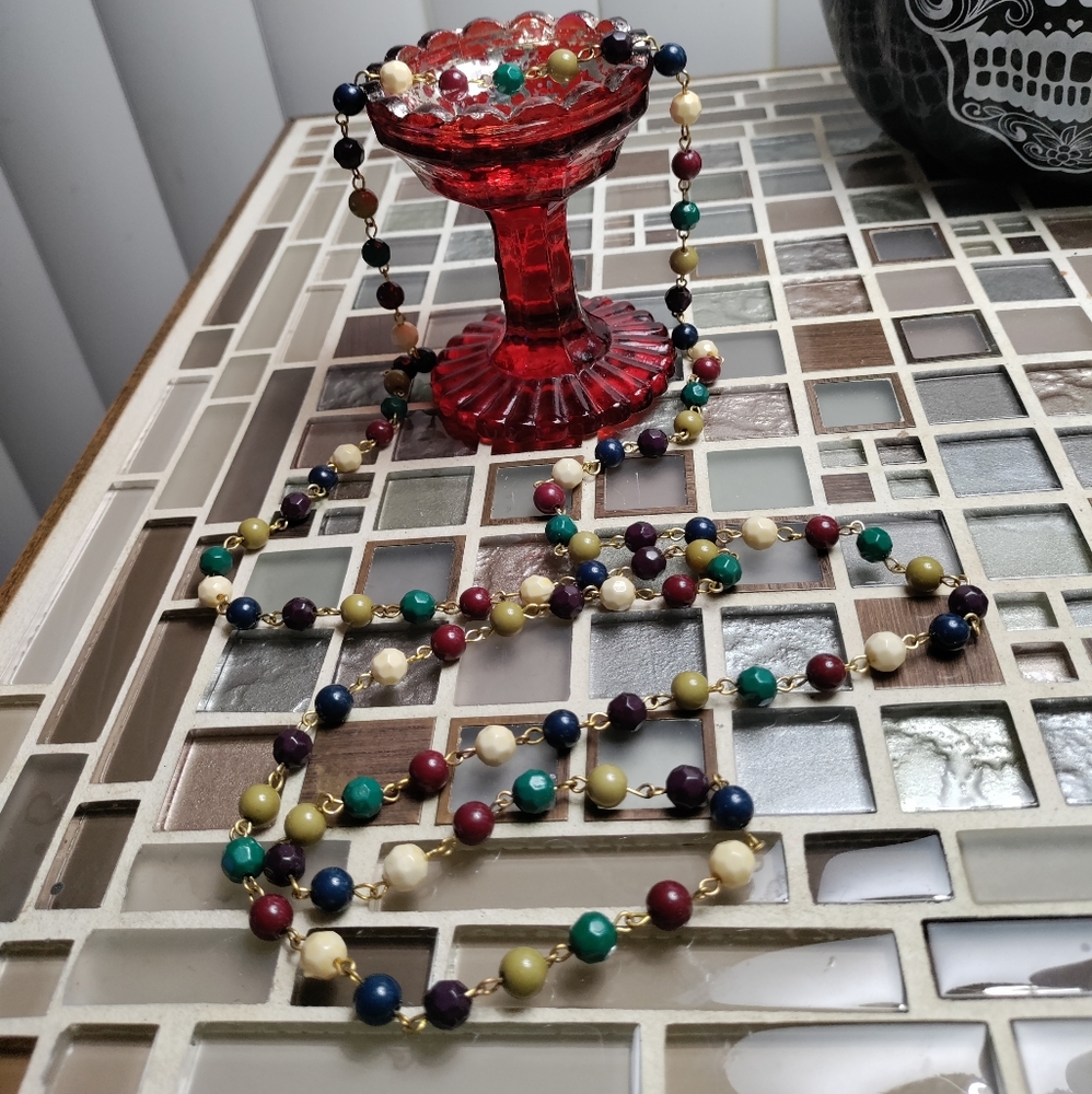 Vintage Multi -colored Beaded necklace